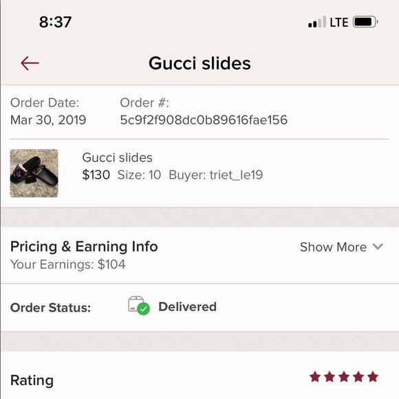5 star ⭐️ rating for Gucci slides - Picture 1 of 1